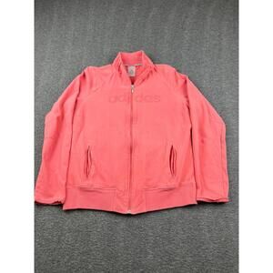 Adidas Women's Coral Pink Full-Zip Activewear Jacket Size Large‎
